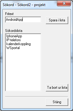 11.8.6 Ändra listan med standardsökord Välj funktionen Sökordslista från menyn för katalogadministration och därefter det sökordsfält du vill ändra Skriv in texten för