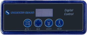 Kontrollpanel JETS 1 AUX LIGHT HEAT Tryck på Jets 1 för att aktivera pumpen.