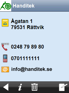 Bruksanvisning Handi 4 Funktionsbeskrivning Kontakter För Handi utan telefonfunktion Programversion 4.2.