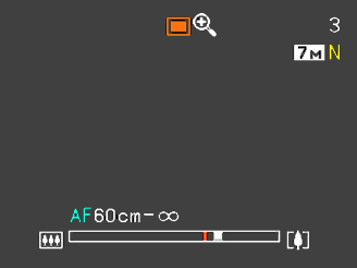 GRUNDLÄGGANDE BILDINSPELNING Digital zoom Den digitala zoomen utför en digital förstoring av den del av bilden som befinner sig mitt på skärmen.