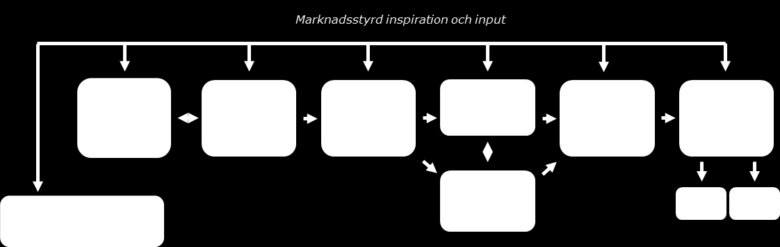 Figur 8. Processmodellen som har tagits fram inom DEX har använts i arbetet på destinationen I det inledande stadiet fanns en tanke om att välja ut mindre områden då detta skulle göra arbetet lättare.