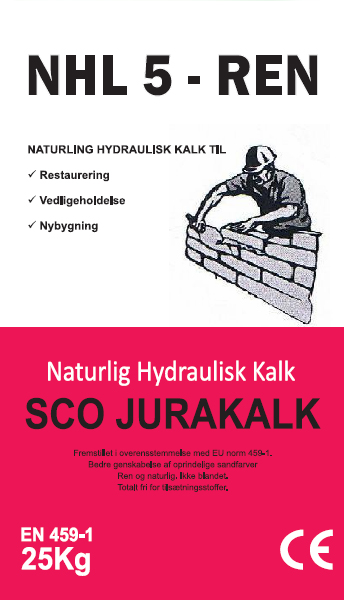 Naturligt Hydrauliskt Kalk Naturligt hydrauliskt kalk ersätter cement och gör så att bruket blir diffusionsöppet och därmed kan andas.