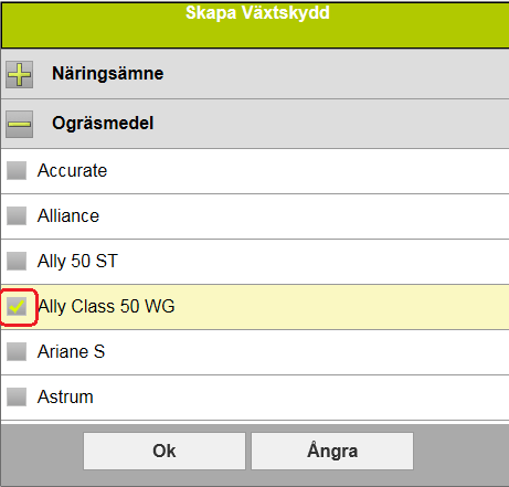 OM EN INSATSVARA SAKNAS Nu öppnas det som vi kallar normregistret. Det är i detta register som alla nya insatsvaror på marknaden läggs till.