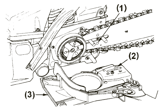 Use therefore only protective gloves when mounting/dismounting/adjusting the chain.