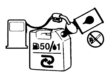 WARNING Avoid open fire close to where you fill with fuel. Draw attention to the presence of dirt or water in the fuel. Always store the fuel in a clean and approved container.
