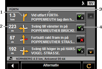 Häv spärr 1. Klicka på Alternativ. Knapparna med olika funktioner visas. 2. Klicka på Spärr. SPÄRR öppnas. Den innehåller rutor för olika avståndsuppgifter. 3. Ange vilket avstånd du vill spärra.