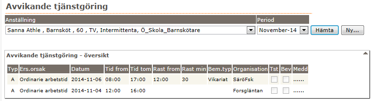 Rapportering timavlönad personal HR-portalen Medarbetare 2014 T När du har sparat uppgifterna ska du gå