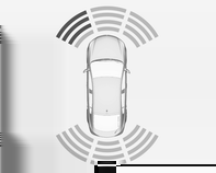 186 Körning och hantering Aktivering Om backväxeln är ilagd är främre och bakre parkeringshjälp driftklart. En tänd lysdiod i parkeringshjälpens knapp r indikerar att systemet är redo för drift.