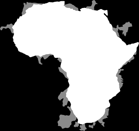 Afrikas yta I Afrika ryms: Argentina, USA, Indien, Kina,