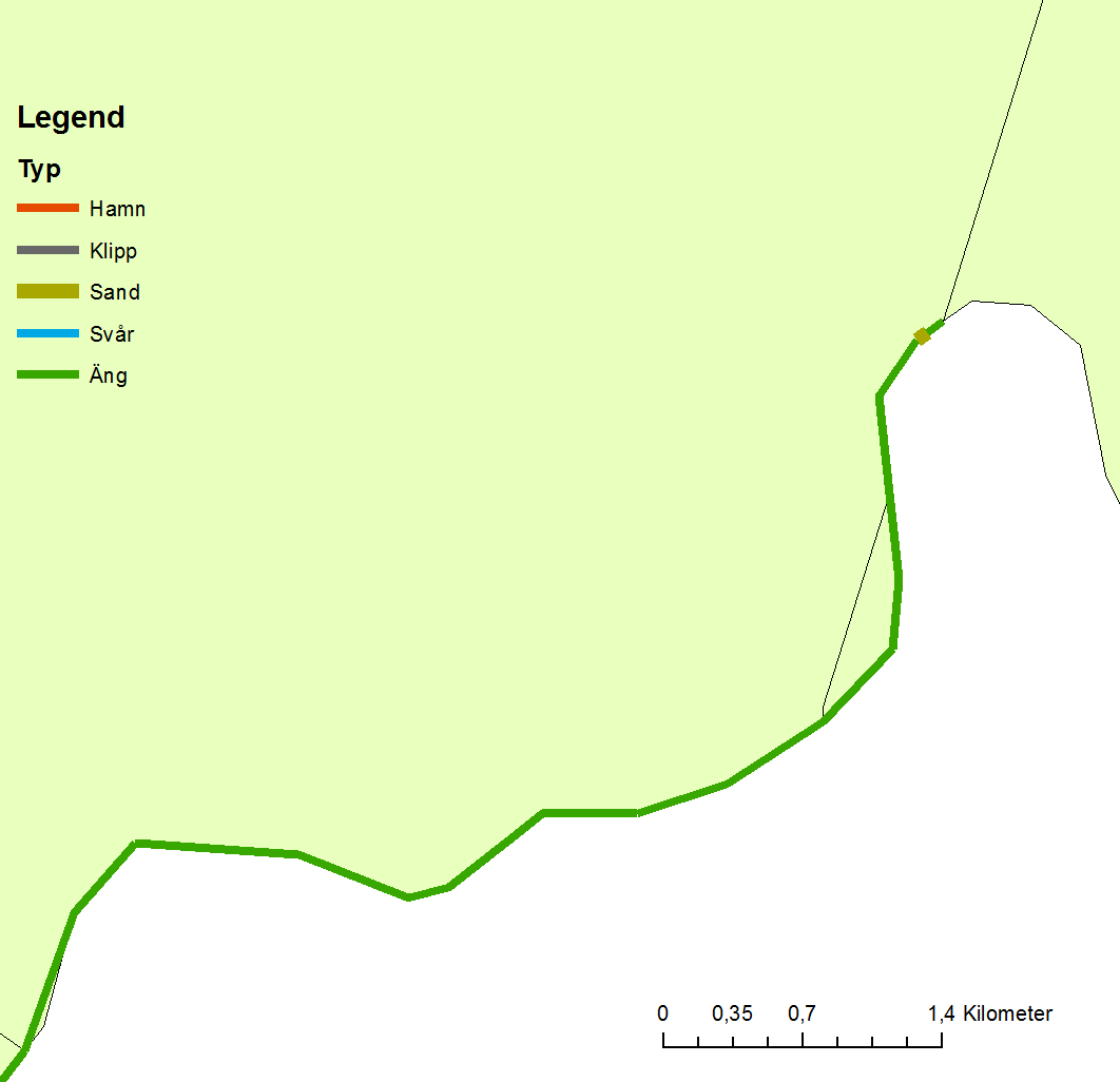 3.15 Bromölla 3.15.1 Alger på stränder Enligt GIS-analysen som gjordes i denna studie består kusten i Bromölla kommun till 99 % av strandängar med mycket sten.