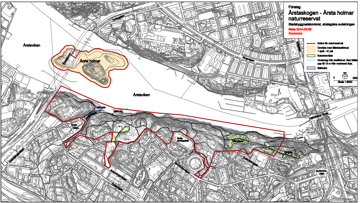 Förslag till beslut Med stöd av 7 kap 4 miljöbalken beslutar kommunfullmäktige i Stockholms kommun den xxxxxx att inrätta Årsta Skog och Årsta holmar som naturreservat enligt beslutskarta, se figur 1