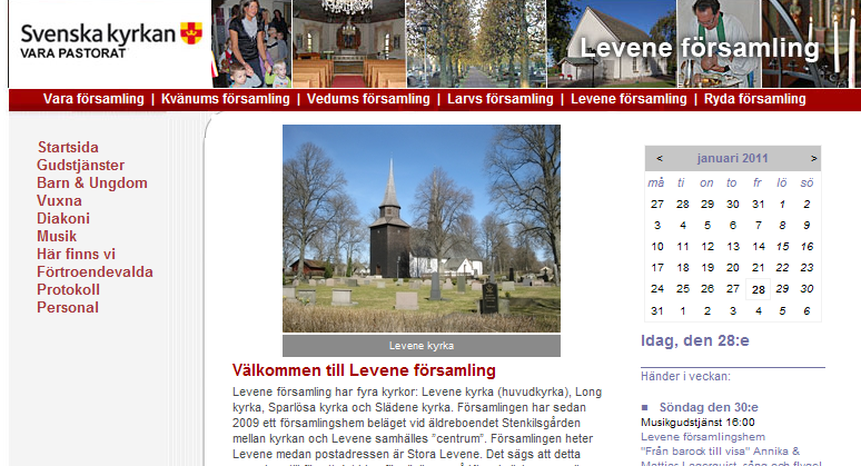 Pastoratsinformation Omarbetad hemsida! www.svenskakyrkan.se/vara Vi har färdigställt en omarbetning av hemsidan.