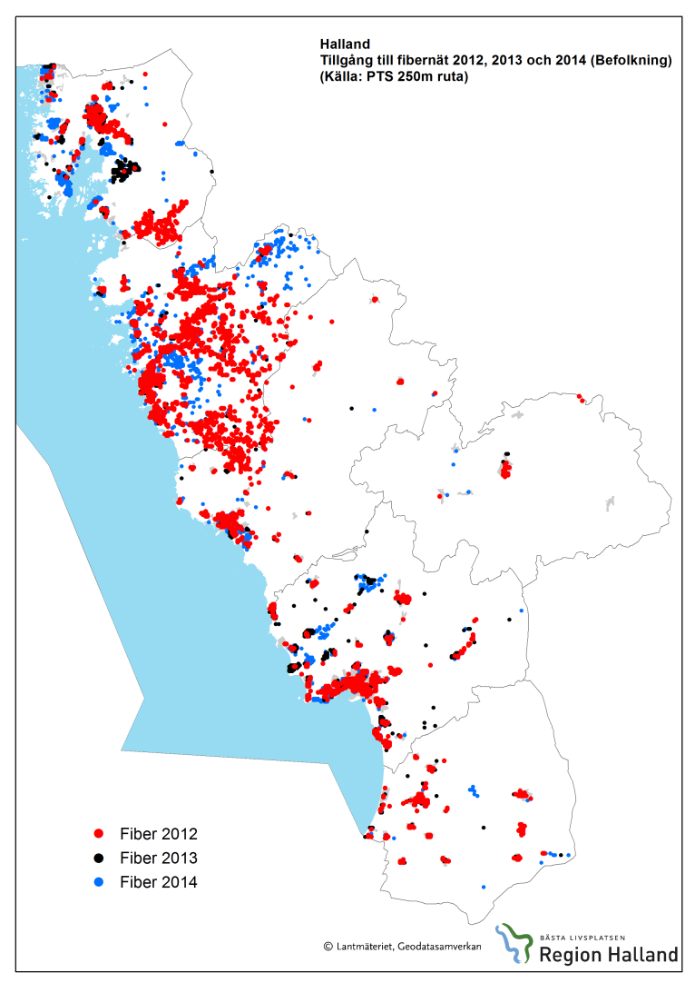 Jämfört med övriga Sverige har Halland i dagsläget dålig tillgång till fiberbaserat bredband. Tillgången till fiber varierar kraftigt mellan kommunerna och mellan tätort och landsbygd.