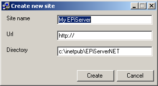 Installation av EPiServer 7 På nästa sida skall du ange hur du skall sätta upp webbplatsen i Internet Information Server. 6.