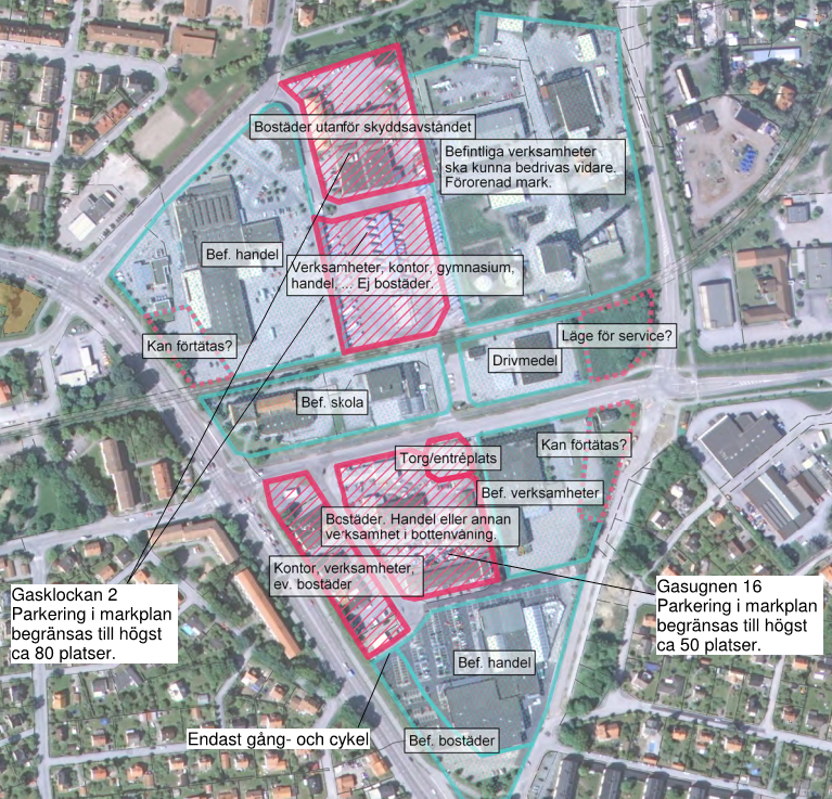 Gasugnen 21 m.fl Figur 2.5. Förslag till förändring av området, utdrag ur Strukturplan Österport daterad 2012-03-06 3 3.