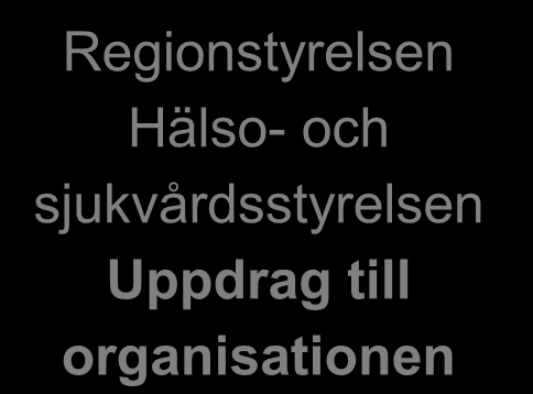 Regionfullmäktige Årsredovisning Regionstyrelsen Hälso- och sjukvårdsstyrelsen Uppdrag till organisationen DET POLITISKA