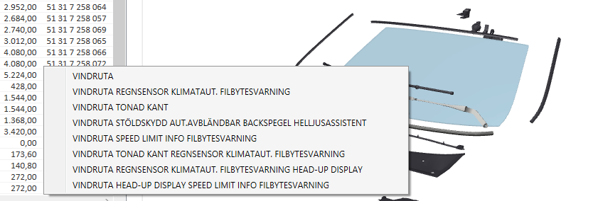 Lägga till egna reservdelar som övrigtrad direkt från åtgärdsfönstret Nu är det möjligt att enkelt lägga till egna reservdelar direkt från åtgärdsfönstret via knappen Läggtill egna reservdelar.