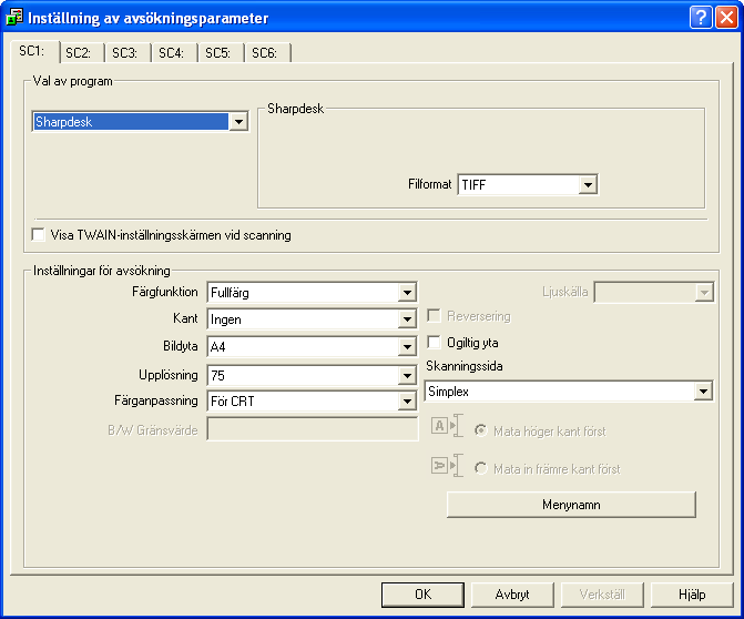 BUTTON MANAGER Button Manager är en programvarufunktion som gör att man kan använda scannerfunktionen via [SCANNERN]-knappen på maskinen.