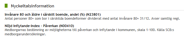 Fri sökning skapa ditt eget urval för jämförelser och analys 1. Sök nyckeltal via sökfältet Sök nyckeltal, eller genom att klicka på Bläddra-knappen.
