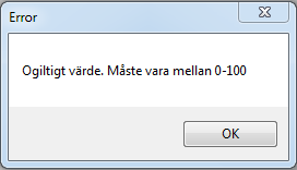 - Enkelt klick till vänster om värde, detta medför att markören ställer sig före värdet och värdet kan editeras. Avsluta med <Enter>.