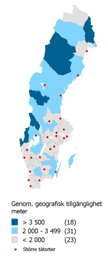 kortare till grundskolor Grundskolor används här för att spegla tillgänglighetsförändringar på ett område där det förväntas att andra än marknadsmässiga antaganden styr utvecklingen.