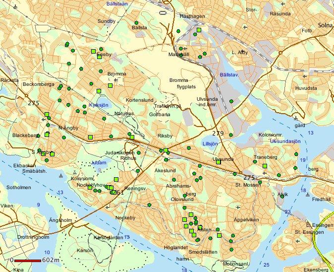 Kartan visar stöld av cykel under oktober och november månad 2015. Totalt 146 st anmälda brott.