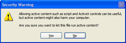 Kaptel 4 Felsöknng av Internet-anslutnng Aktvt nnehåll Internet Explorer När du öppnar dokumentatonen på nstallatons-cd:n kan ett varnngsmeddelande vsas.