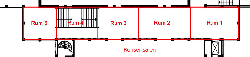 Bilaga G Indata och resultat Argos, utanför konsertsalen: Utanför konsertsalen med befintligt brandskydd: Antal rum: 5 Rum1 Rum2 Rum3 Rum4 Rum5 Area 46,44 m 2 48,6 m 2 48,6 m 2 32,4 m 2 32,4 m 2