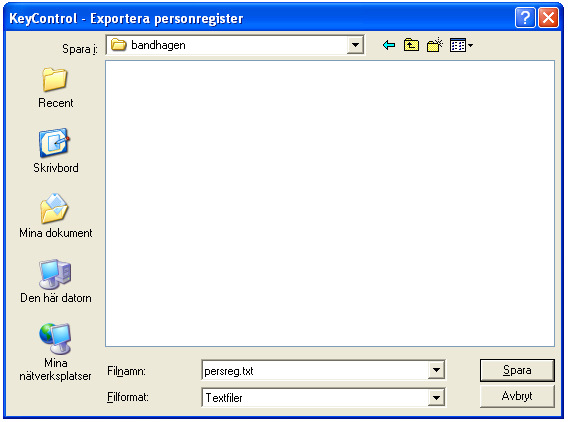 8.2.2 Exportera Personregister Välj katalog