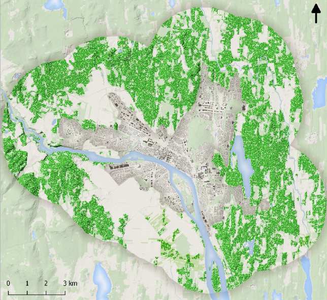 Unikt i Sverige! Peri-urbana TÄTORTSNÄRA nära många REKREATION tätorter Mellan år 2000-2010 ökade tillgången på tätortsnära skogar (absoluta nummer och per 1000 inv.