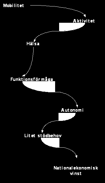 Framhävandet av mobilitet Mobilitetsormen Vinster med mobilitet Aktiva äldre är statistiskt sett friskare äldre.