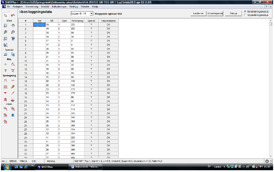 Bilaga C Loggningsdata