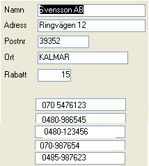 Volymberäkning Kund 0/2/5 Telefon [100] [200] 1 Ange i de självständiga objekten antalet poster efter 1:a året. 100 kunder har vi i vårt exempel. 2 Rita pilen från 1 till mångasidan.