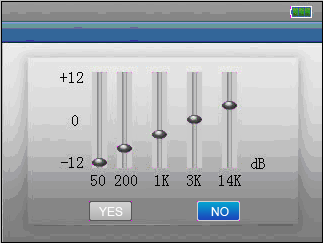 2.Play läge Användare kan ställa in uppspel i ordning eller blanda. 3.MSEQ Du kan välja mellan 3D Bass, LEQ. 4.EQ markera Du kan välja mellan Normal, MSEQ, Rock, Pop, Klassisk, Bas, Jazz, User EQ. 5.