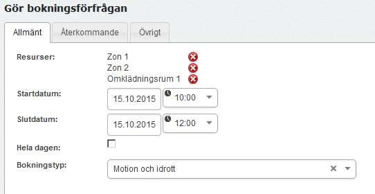 En bokningsförfrågningsruta visas 9.