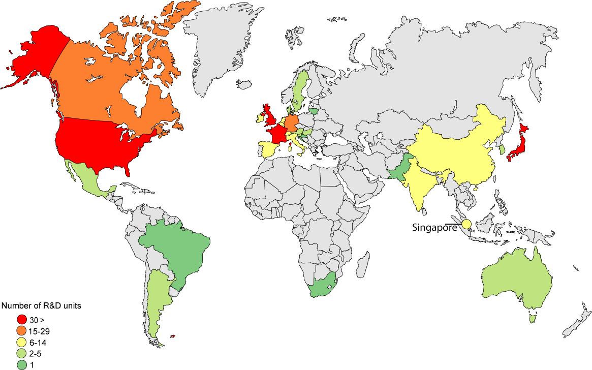 Sydamerika och Mellanöstern.