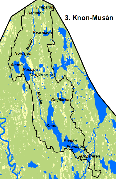 DELOMRÅDE 3 NV DELEN AV UVÅN NER TILL KNONS UTLOPP I UVÅN OMRÅDESBESKRIVNING Området benämns på kartan som Tiomilaskogen, ett namn som härstammar från tiden för den finska invandringen.