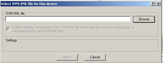 Högerklicka på IP-Controller och välj redigera parametrar. Du ska nu välja den SYM_XML fil som genererades tidigare från CoDeSys.