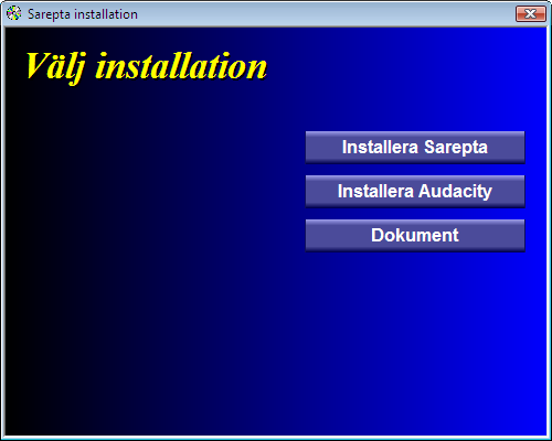 Rekommenderad utrustning Programmet Sarepta är utvecklat och testat i operativsystemet Windows 7. Vi rekommenderar att du använder en dator med minst 2 Gb minne.