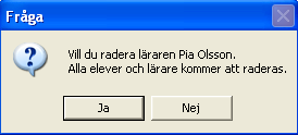 Byta lösenord Om en lärare glömt sitt lösenord kan administratören tilldela ett nytt. För att ändra en lärares lösenord måste man markera vilken lärare som skall få ett nytt lösenord.