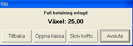 Detta alternativ är att föredra, då man får bättre kontroll över vad kunden lämnat för sedlar. Det minskar också risken för felräkningar.