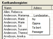 Klicka på denna knapp för att skapa adressetiketter för utvalda kunder. Se avsnitt 6.5.2.