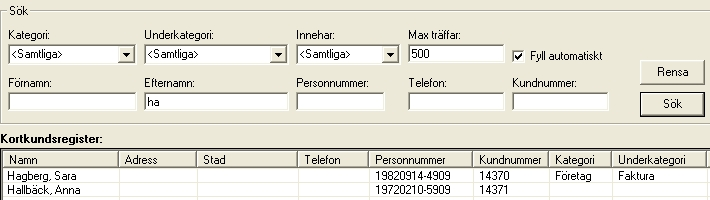 Till höger finns några knappar man kan använda. Man kan spärra eller frysa kortet. Man kan skriva ut ett nytt kort eller koda om ett befintligt.