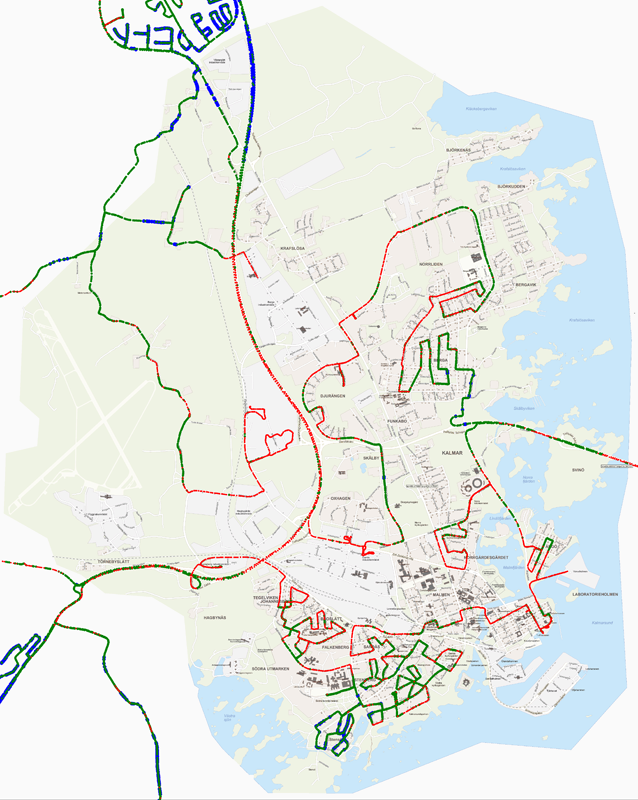 GSM900 i Kalmar stad Fler kunder ger fler basstationer vilket ger högre exponering (jmfr. ju fler lampor desto ljusare). Någon lågstrålande zon finns inte kvar i stadsmiljön.