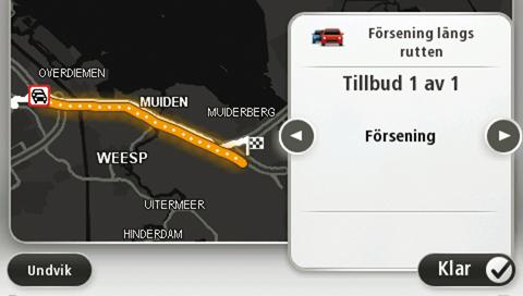 Obs: Om du redan har en planerad rutt visas en sammanfattning av trafikincidenter på din rutt. Tryck på Alternativ för att öppna menyn Trafik. 2. Tryck på Visa trafik hem-arbete. 3.