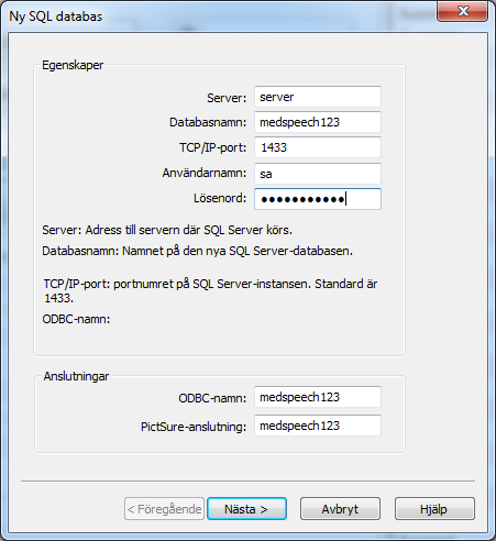 Skapa en ny databas Starta upp MedSpeech Databasadministratörgenom att klicka på Start, Alla Program, Mawell Software Solutions, MedSpeech Databasadministratör, utan att logga in. Ny databas 1.