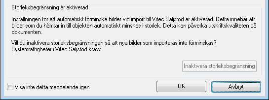 Bildkvalitet och storleksbegränsning Du behöver nu välja vilka bilder som ska användas i ditt dokument.