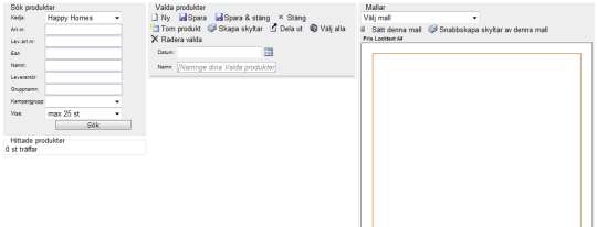 Manual till skyltsystemet Sida 6 av 17 Figur 5: Sidan Skapa skyltar Söka produkter Söka produkter kolumnen ligger till vänster på sidan Skapa skyltar. Söka produkter har tre funktioner: 1.