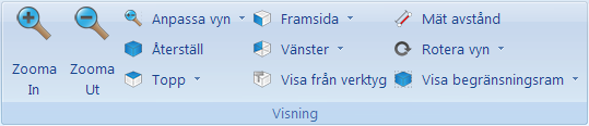 Simulering 52 3.2. Visning Detta avsnitt beskriver menyn Visning i tillvalet för 3D/2D simulering. Dessa funktioner definiera hur den aktuella filen visas i simuleringen.