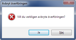 Överföring 76 Om de fem ikonerna i menyn Överföring är nedtonade och det verkar som att en överföring av ett CNC-program kan eller kommer att vara igång, då kan du klicka på ikonen för att visa